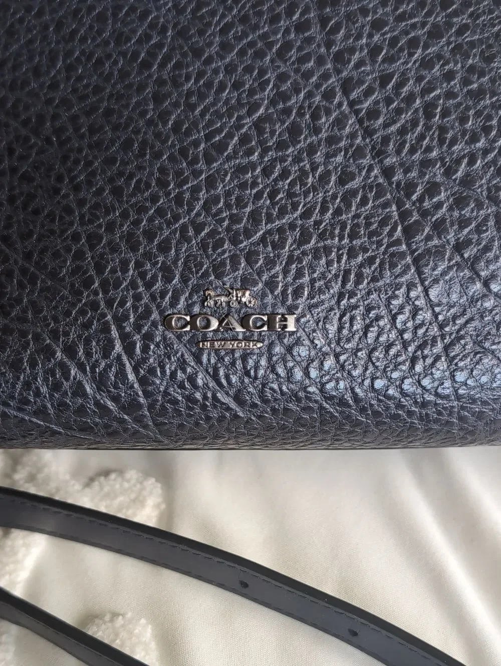 COACH Faye Slate  Embossed Buffalo Refined Calf Leather Top Handle/Crossbody Bag